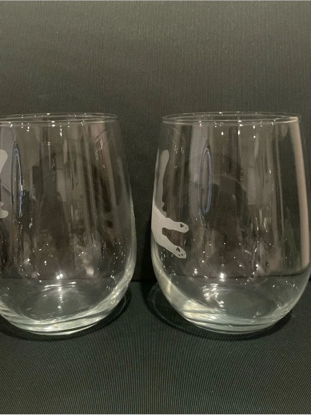 French Bulldog Stemless Wine Glasses Set of 2 Etched 17 oz Dog Lover Gift